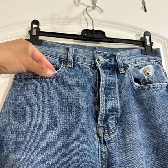 PACSUN HIGH RISE STRAIGHT DISTRESSED DENIM JEANS 23/XXS Grunge - Picture 4 of 16